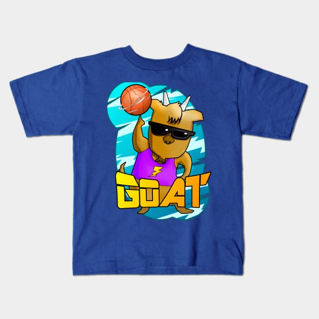 21 Greatest of All Time GOAT Cartoon Design Kids T-Shirt by ChuyDoesArt